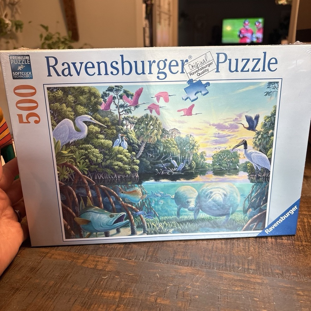 Ravensburger 500 Piece Puzzle Manatee Moments 2022 jigsaw Robert Johnson New